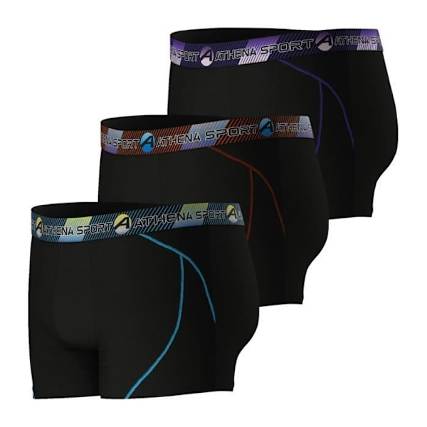 Boxers longs - ATHENA - TRÄNING DRY - 3-pack - Svart - Andningsbart mikrofiber Svart-svart-svart jag