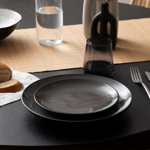 Set med 6 Desserttallrikar "Diane" 21cm Mörkgrå