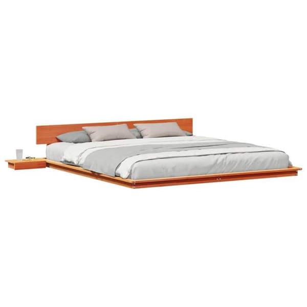 vidaXL Sängram Brun 200 x 200 cm trä 872388