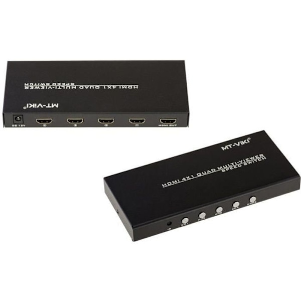 HDMI-switch 4 matar in en utgång, med flera visningar på PIP-skärmen 1 till 4 bilder. Quad HDMI multiviewer-omkopplare.