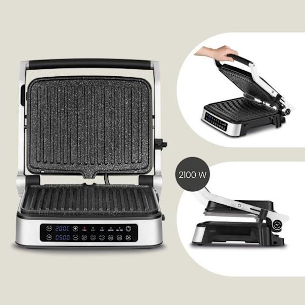 ZEEGMA Multifunktions elektrisk grill - 2100 W - Non-stick plattor - Justerbar termostat - Droppskål
