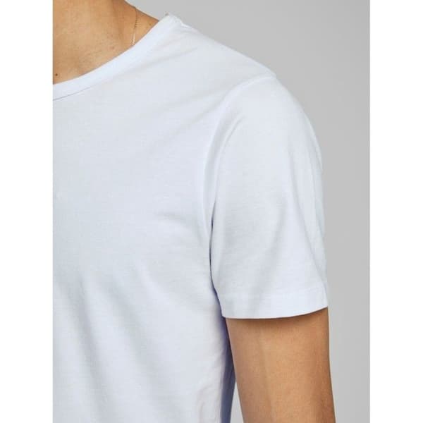 T-shirt - JACK AND JONES - Basic Uni O-hals - Vit - 92% Bomull 8% Elastan - Rundad hals - XXL
