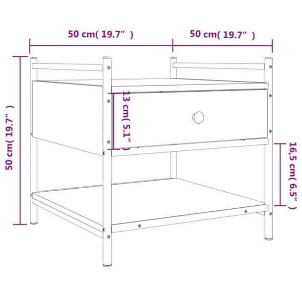vidaXL Sonoma Soffbord Grå 50x50x50 cm Konstruerat trä 833968
