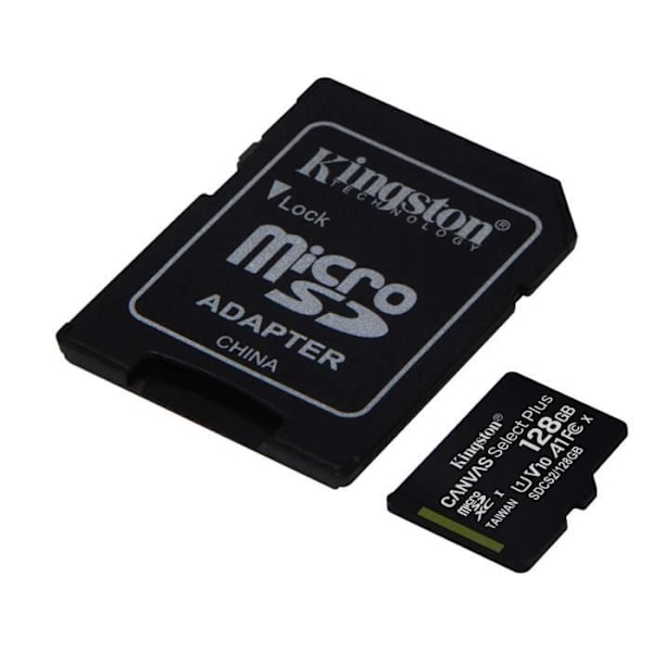 KINGSTON Canvas Select Plus SDCS2 128GB minneskort - Klass 10 A1 100MB/s+ Adapter ingår