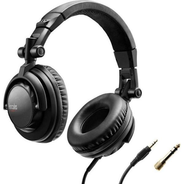 HERCULES HDP DJ45 - Högpresterande DJ-hörlurar - Vikbara - Vridbara öronkåpor - 2 m kabel - 60 ohm impedans - Svart