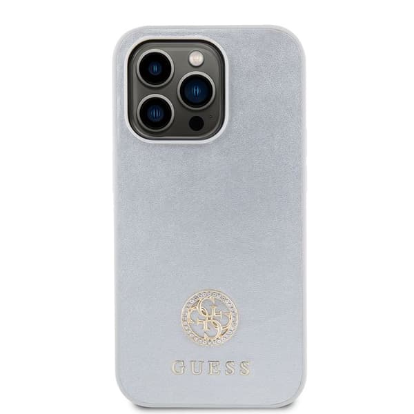 Guess Strass Metall Logo Skal för iPhone 15 Pro - Silver Silver