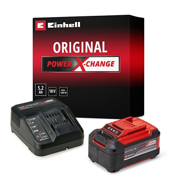 Startkit - Einhell - 5,2 Ah - Litium-Ion - 18V - Snabbladdare Röd
