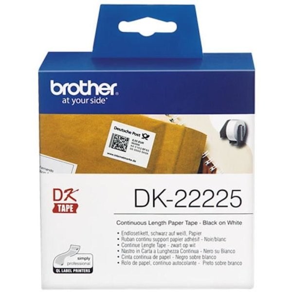 Kontinuerliga etiketter - BROTHER - P-TOUCH DK band - 38mm - Termisk - Vit
