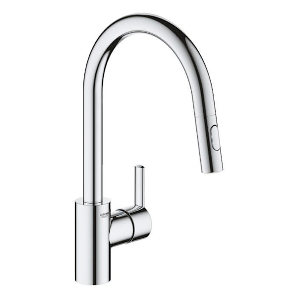 GROHE Feel diskbänkskran, utdragbar spray, 360° rotation, U-pip, 2-jet-avledare, köksblandare 31486001 Krom