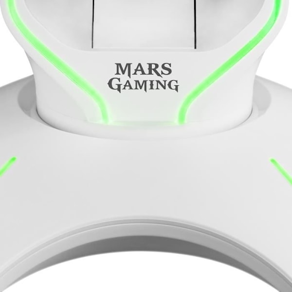 Mars Gaming MHHX Gaming Headset Stativ - RGB Flow + 2X USB 2.0 - Vit Vit