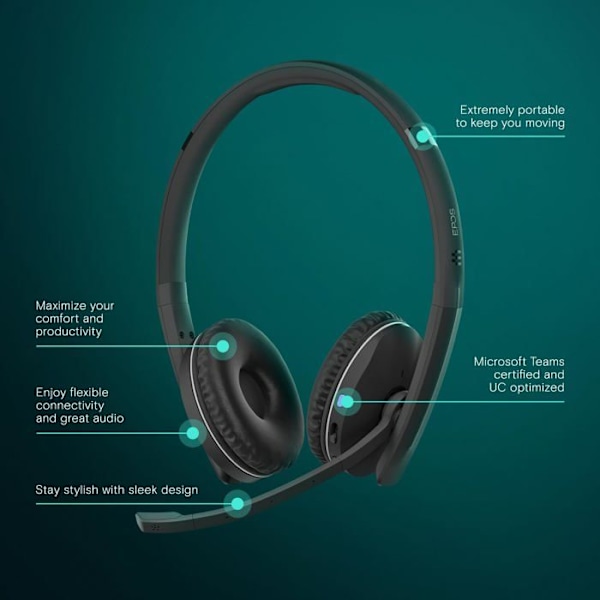 Hörlurar - SENNHEISER - ADAPT 260 - In-ear - Bluetooth - USB - Svart