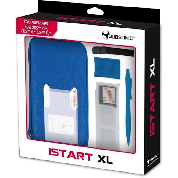 Startpaket - Subsonic - Ny 3DS XL - 2 skärmskydd - Hård väska - Komforthybrid Blå, Grön, Rosa, Gul, Orange, Lila