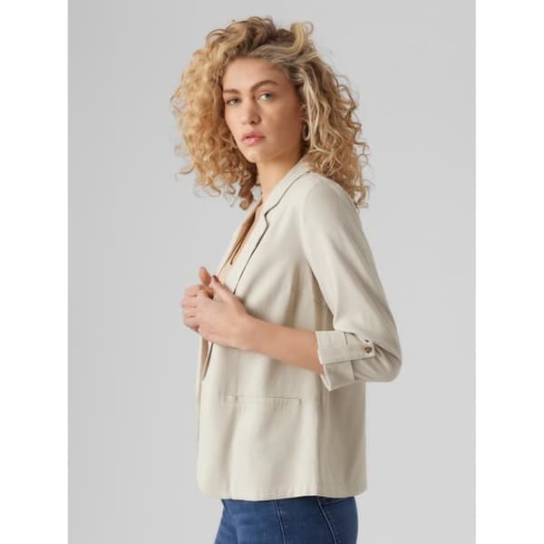 Vero Moda Jesmilo Blazer 3/4 dam - Klassisk vit « Silver Lining » L guldkant S