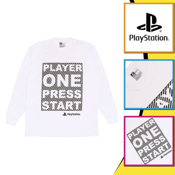 Popgear T-shirt - PSX90018BLS02 - Playstation Player One Press Start Boys T-shirt Garcon Vit 10 år