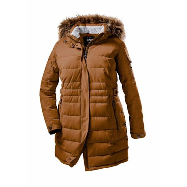 Parka Stoy - 36017-000 - Wmn Quilted Prk A Parka aspekt duntäcke med avtagbar huva Dam Svart XS