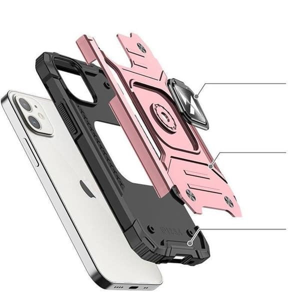iPhone 14-fodral förstärkt med guldmagnetring
