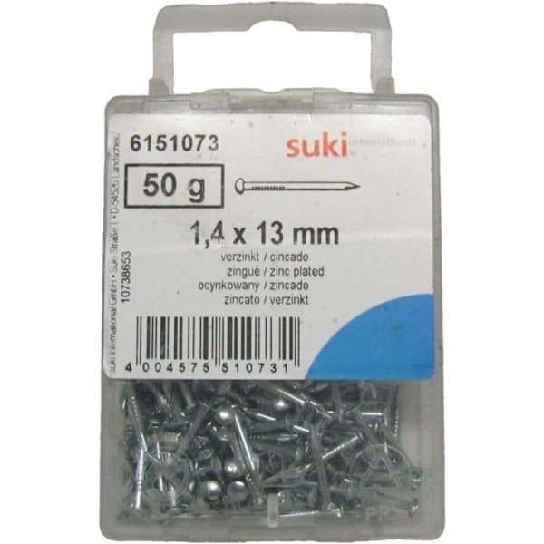 Clou - spets Suki CLOU PÅ RÖD TOPP 1,4X13 ZINK PLATT/ 50GR
