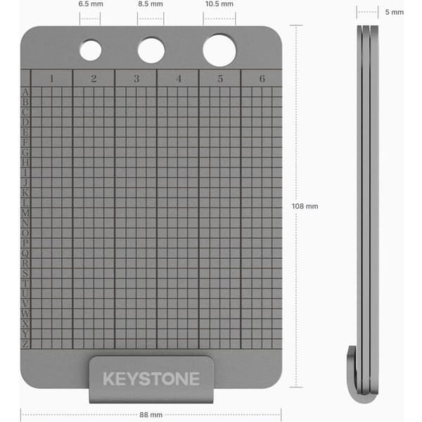 Krypto-valv - KEYSTONE - Keystone Plus - Stål 304 - Kall lagring 24 ord - Nyckellås