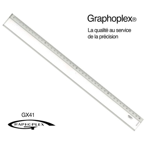 Transparent regel 1 fasett + prägling 40 cm