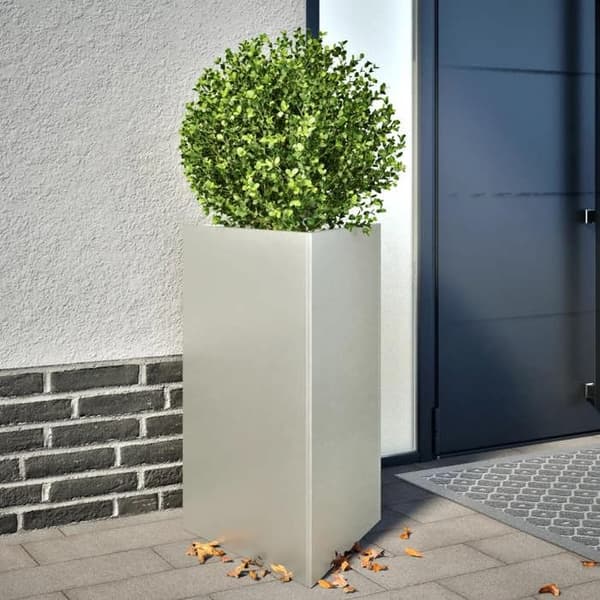 vidaXL Blomlådor 2 st triangulära 50x43x75 cm rostfritt stål 851180