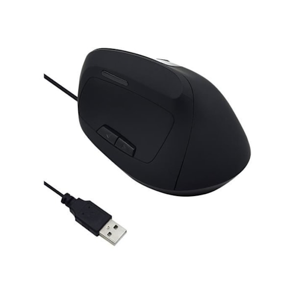 Ergonomisk optisk mus Ewent EW3157 - Svart - 6 knappar - Trådad Svart