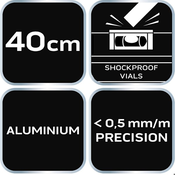 Vattenpass - NEO - S 300 - Aluminium - 3 flaskor - 40 cm