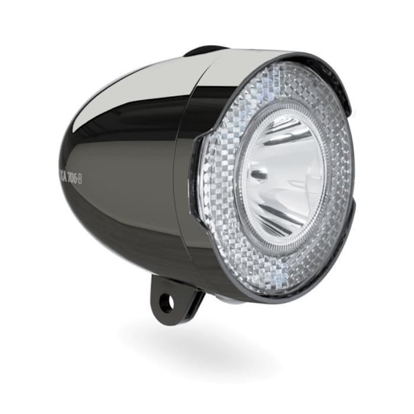 AXA strålkastare 706-B Retro 15 lux batteri LED kromsvart