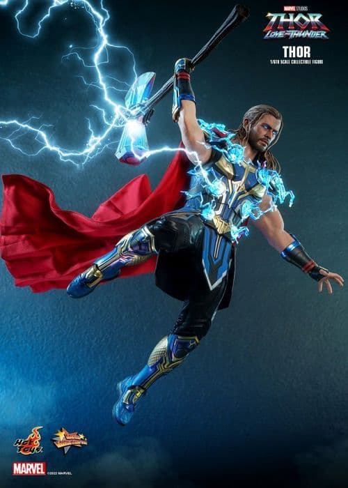 Staty Statuett Hot Toys MMS655 - Marvel Comics - Thor: Love And Thunder - Thor Standardversion mångfärgad