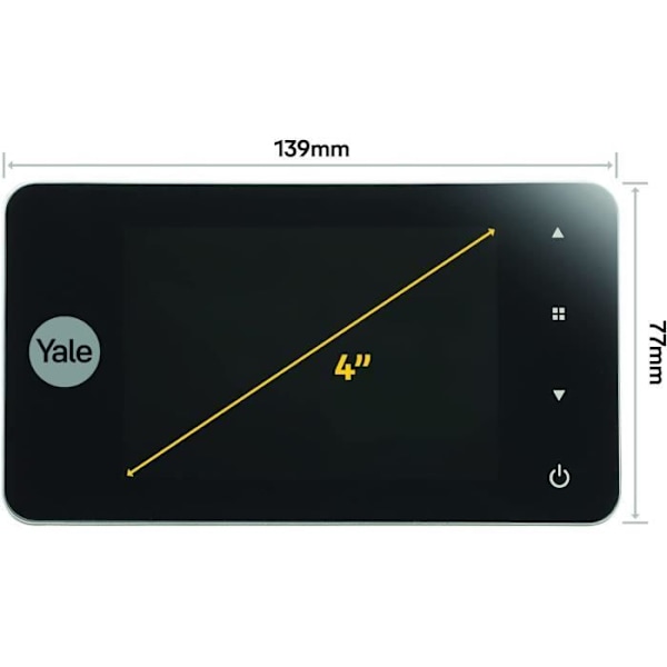 Yale 45-4500-1440-00-6001 Memory Plus 4500-Fångar bilder Visionneuse de Porte numérique, silver Svart, silver