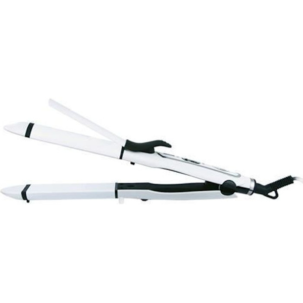 Lisseur Boucleur 2 i 1 - AD - AD 2104 - 50W - Aluminiumplåtar - Keramisk beläggning Vit