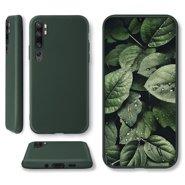 Moozy Minimalist Series Silikonfodral för Xiaomi Mi Note 10, Mi Note 10 Pro, Forest Green - Matt finish, Slim Soft TPU-fodral