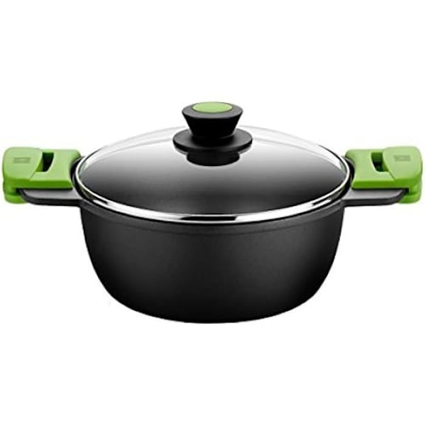 BRA Prior - Hög holländsk ugn 28 cm, gjuten aluminium, med PFOA-fri Teflon Innovations non-stick, med glaslock och handtag