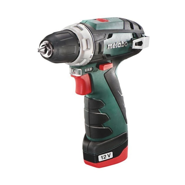 Sladdlös borrskruvdragare - METABO - 600984500 - 12V - 2 batterier 2Ah - Laddare ingår