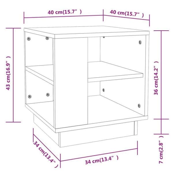 vidaXL Sonoma Soffbord Grå 40x40x43 cm Konstruerat trä Grå