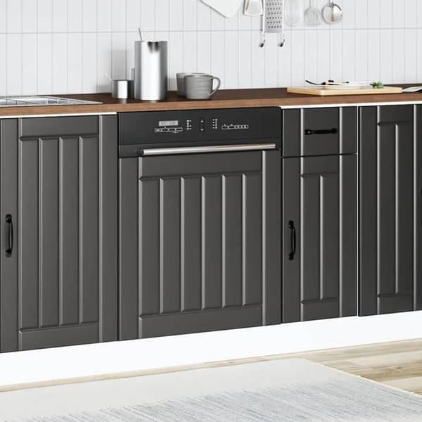 vidaXL Diskmaskins-panel Lucca svart ingenjörsträ 853898