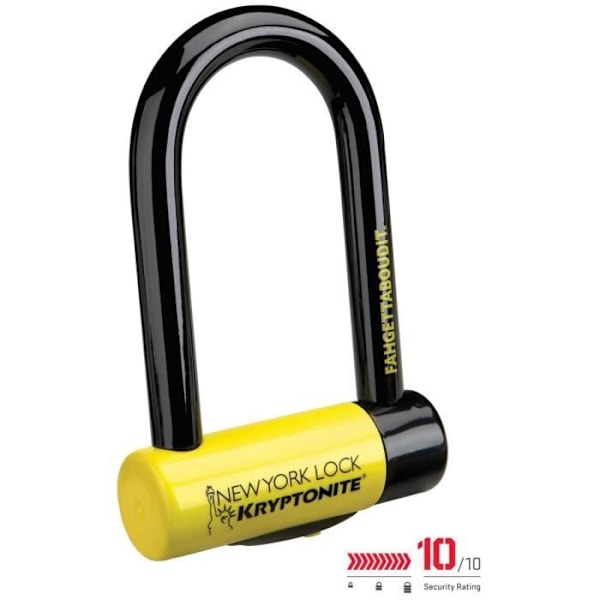 Kryptonite New York Fahgettaboudit Mini U-Lock - Gul/Svart - Hög säkerhet - 10 Gul svart