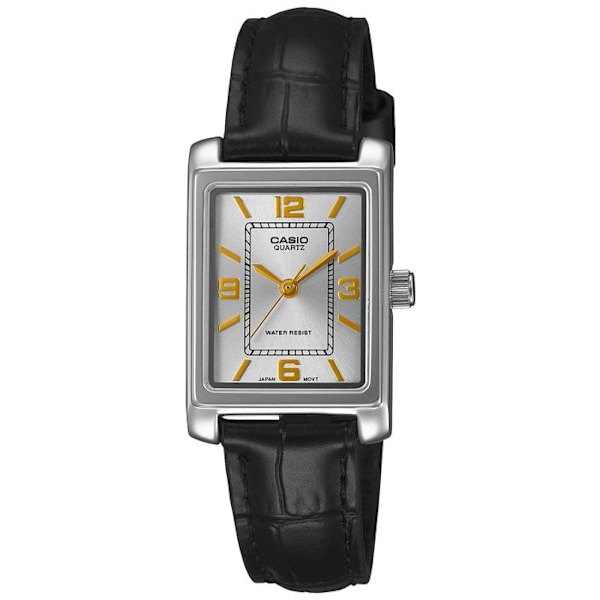 Casio Watch - Dam - LTP-1234PL-7A2EF - Svart läderrem - 3 ATM vattentät Svart