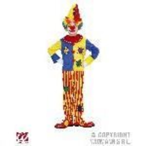Färgglad clownkostym 8/10 år - WIDMANN - Sweatshirt och byxor Flerfärgad