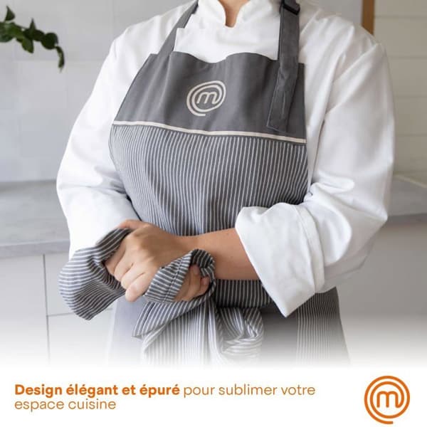 Köks förkläde - MASTERCHEF - En storlek - 100% bomull - Värmebeständig - Dubbel ficka Samling Jord