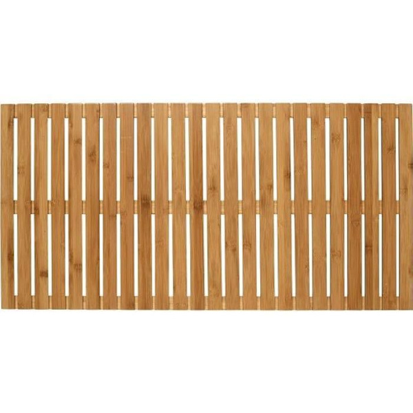 WENKO rektangulärt duschgaller i bambu | Badmatta Badrum, Pool, Bastu, Badkar | Halkfritt | 100x50 cm Bambu trä