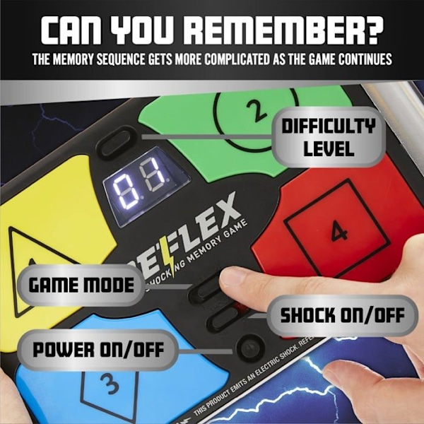 Memory Paladone - PP5915 - Reflex Reaction Shaking Memory Game - Elektroniskt minnesspel med skakning