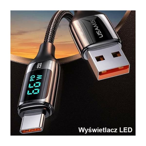 USB-C-kabel USAMS 1,2 m Snabbladdning Vit