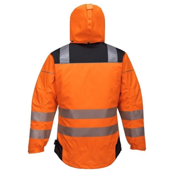 Regnjacka - Portwest - Vision - Hög synlighet - Vattentät - Isolerande foder orange/svart XXXXL