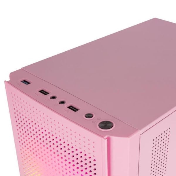 Mars Gaming MC300 Pink - Micro ATX PC-fodral - Härdat glas + Mesh Fram - 3 FRGB-fläktar