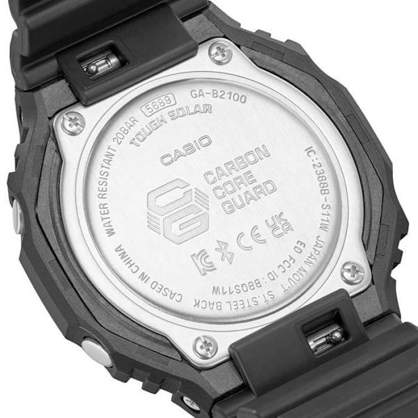 Klocka - Casio - GA-B2100-1AER - Analog/Digital - Svart plastrem - 20 bar Svart