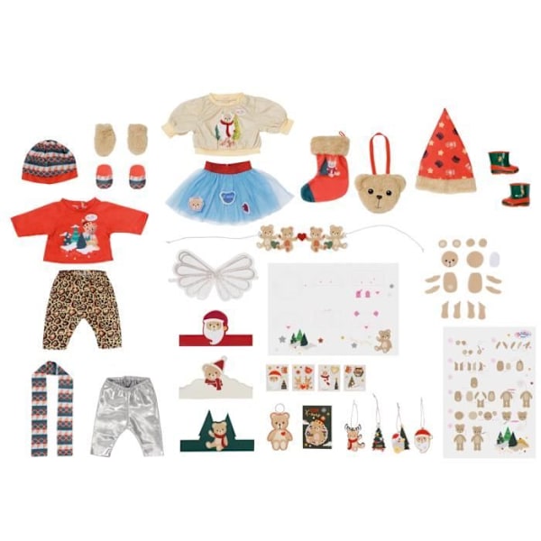 Adventskalender - ZAPF CREATION - BABY BORN - 43 cm - Fällbar - Tillbehör för docka Flerfärgad