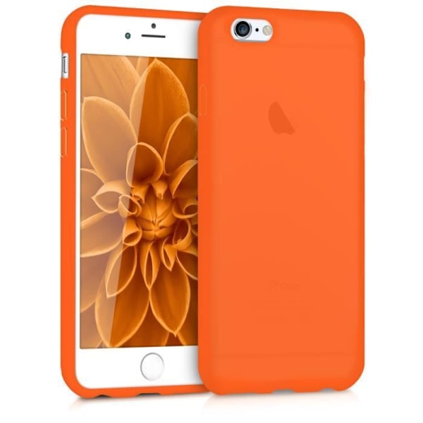 Fodral - kwmobile - iPhone 6 / 6S - Neon orange silikon - Fullständigt skydd - Mjuk Orange