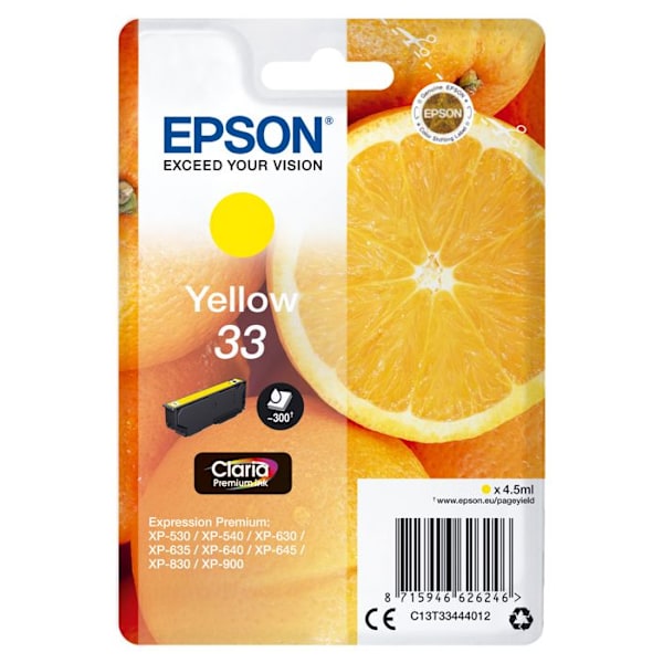 EPSON Original bläckpatron 33 - 4,5 ml - Gul