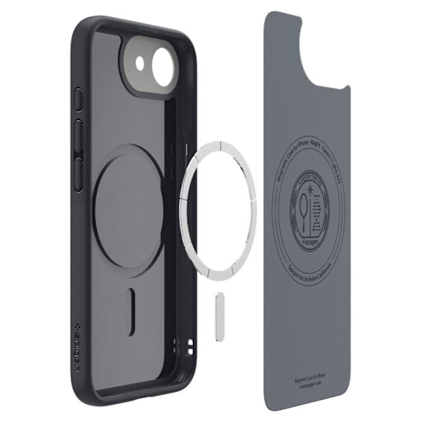 Coque för iPhone 16e - Spigen Caseology Nano Pop MagSafe - Svart Sesame svart