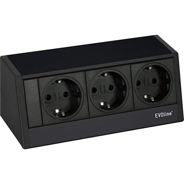 EVOline R-Dock 3 vägguttag Schuko Svart